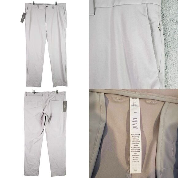 CRZ Yoga Casual Pants Men’s Size 40 Gray Flat Front Straight Leg Stretch New - Picture 1 of 11